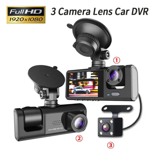 3 Channel Car DVR HD 1080P Dash Camera 2