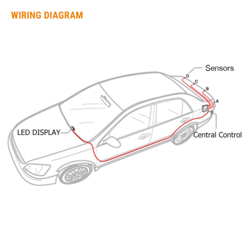 4 Parking Sensors LED Car Auto Backup Reverse Rear Radar System 6