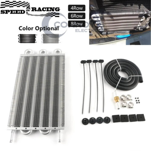 4 Row 6 Row 8 Row Universal Aluminum Remote Transmission Oil Cooler Auto Manual Radiator Converter Kit TOC 10016