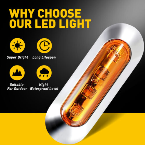 Amber LED Side Clearance Marker Light 5