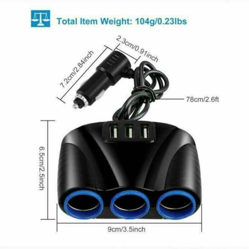 Cigarette Lighter Socket Splitter 3