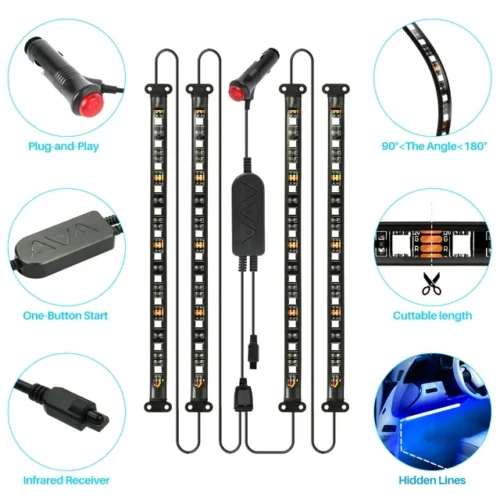 RGB Color 36 LED Interior Car 8