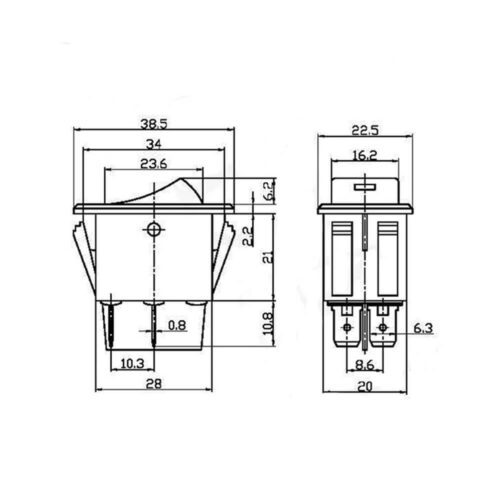 Universal Fog Light Lamp Rocker Switch LED