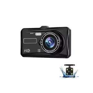 4″ Touch Screen 3-Camera Dash Cam – 1080P Front + 720P Rear + 480P Interior – 3 Year Warranty