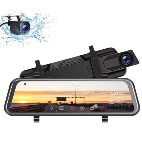 car dash camera 10 inch touch screen rearview mirror 1080p hd 653b4231910a5