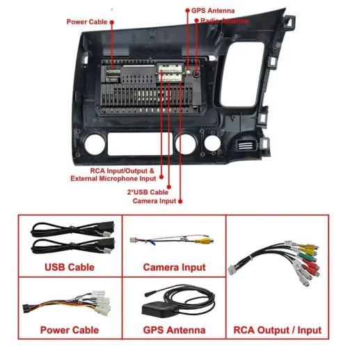 honda civic 2007 2011 dash kit android 101 double din car stereo 8 654989b556619