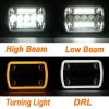2pc 5x7 7x6 led headlights featuring drl turn signals 4