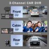 3 Channel Car DVR HD 1080P Dash Camera 4